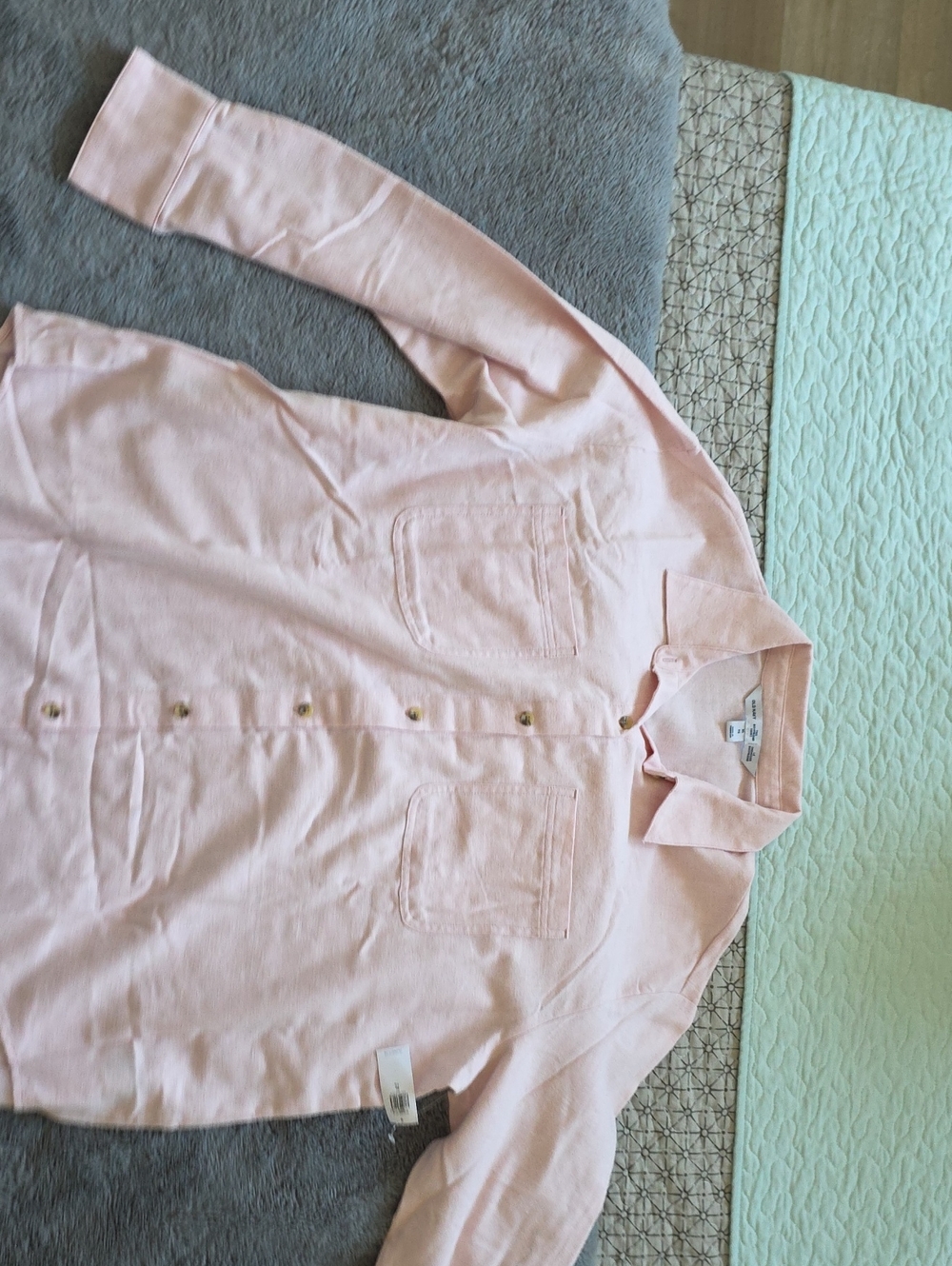 Old Navy Light Pink Button-Front Shirt Jacket
